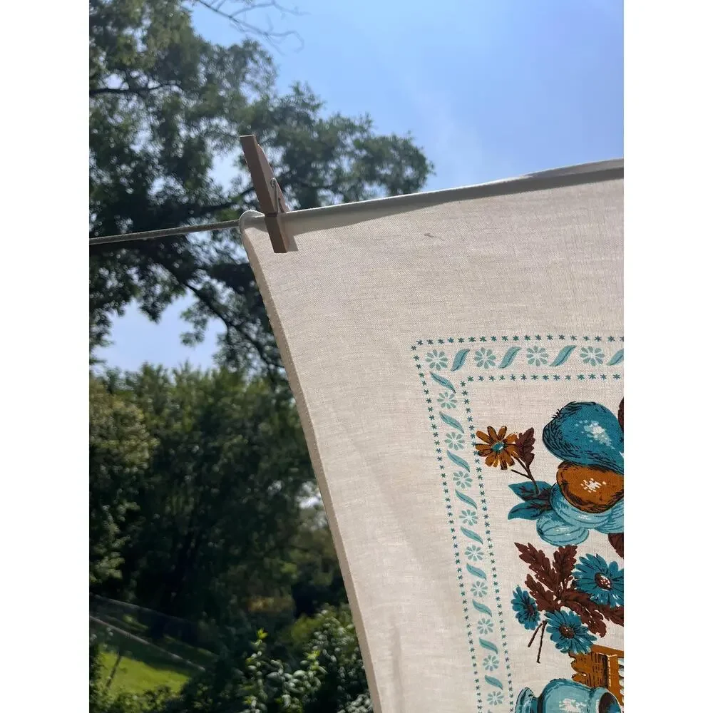 Vintage 1970s Style Early American Revival Tablecloth